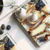 Pair of Marble Pattern Modern Acrylic Serving Tray