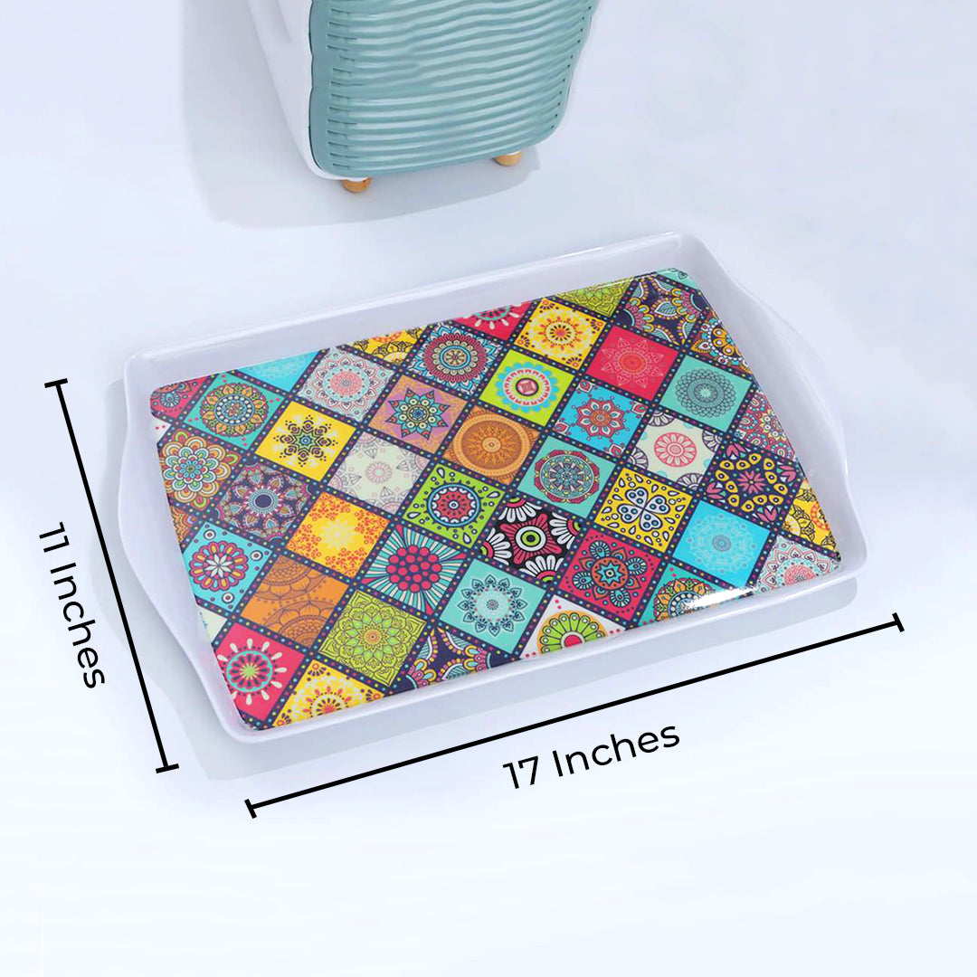 Melamine Colorful Mosaic Pattern Serving Tray