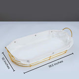 Nordic Style Gold Plated Oval Shape Bread Serving Basket