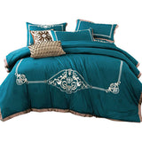 4 Pcs Fancy Pure Cotton Dumba Embroidery Duvet Set
