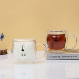 Bistro Classic Cute Bear Double Wall Glass Coffee Cup 250ML