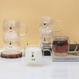Bistro Classic Cute Bear Double Wall Glass Coffee Cup 250ML