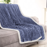 Ribbed Stripe Ultra Soft Sherpa Throw Blanket