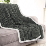 Ribbed Stripe Ultra Soft Sherpa Throw Blanket