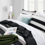 Microfiber Duvet Cover with Pillow Cases Stripe Design