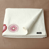Pink Circles 3d Satin Embroidered Towel