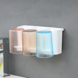 Korean Wall Mount Shine Plastic Toothbrush 3 Section Caddy