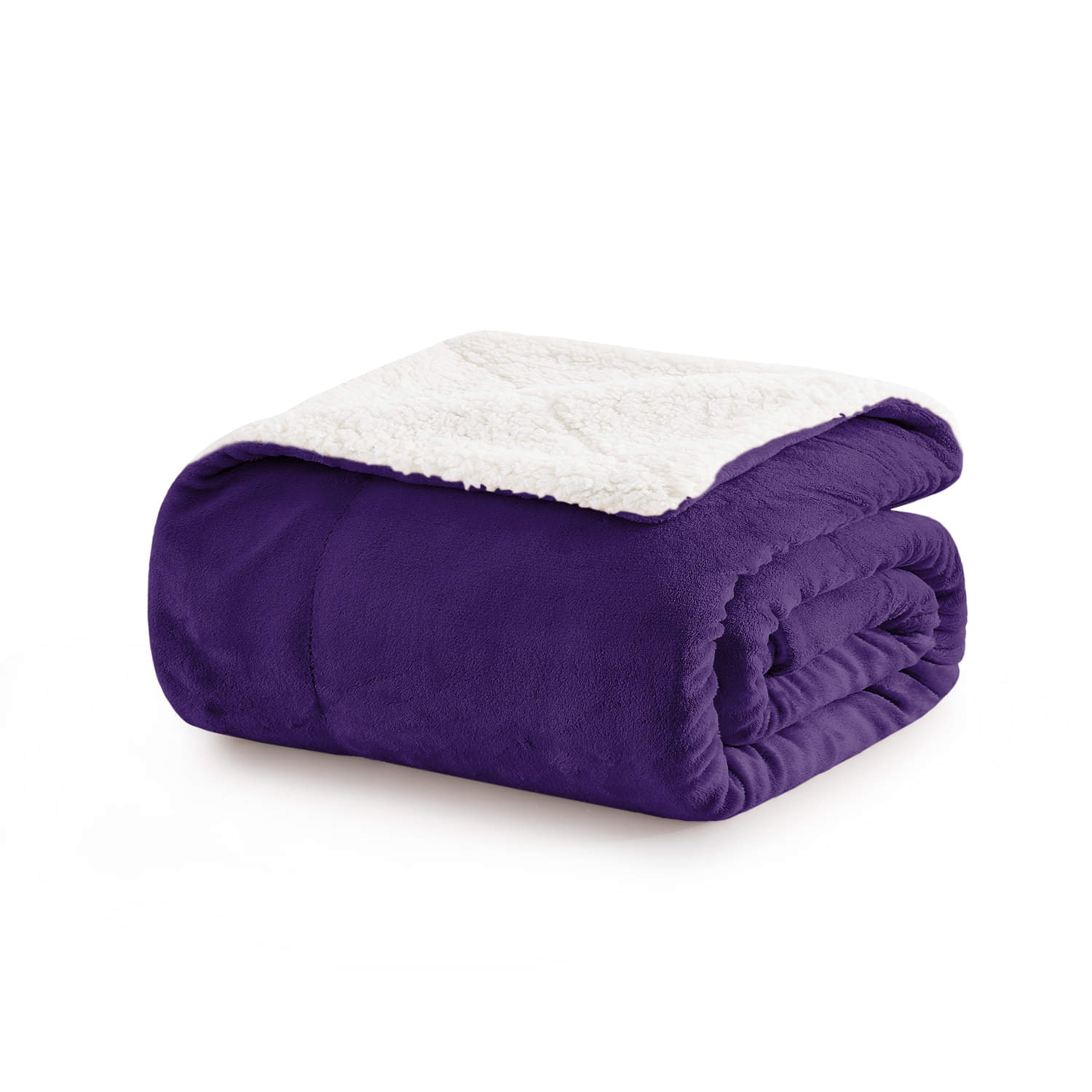 Ultra Soft Sherpa Throw Blanket - Purple