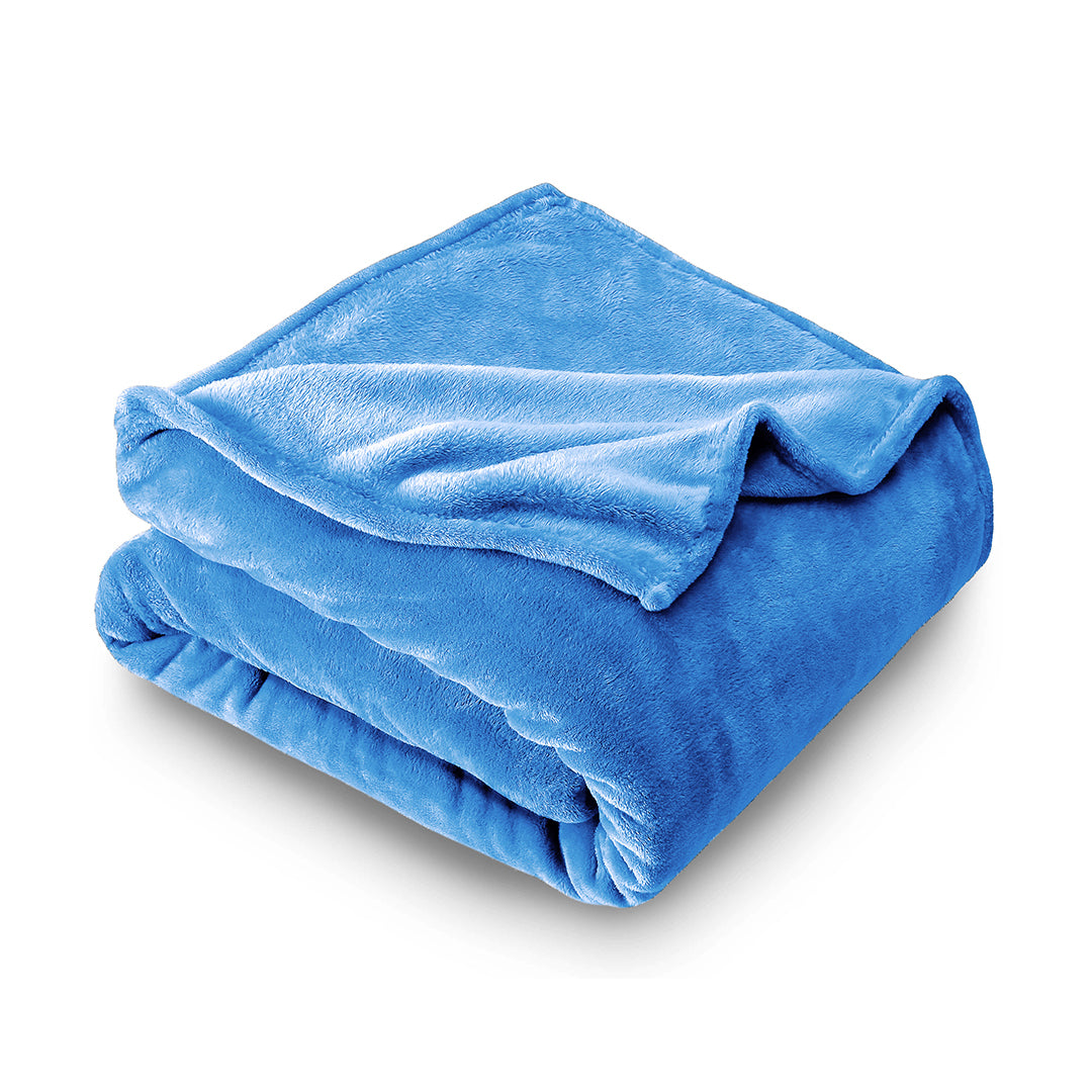 Super Soft Mink Fleece Fluffy Throw Blanket - Sky Blue (4319018352749)