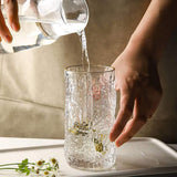Elegant Pattern Gold Rim Tall Grade Glass Set- 6 Pcs
