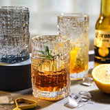 Elegant Pattern Gold Rim Tall Grade Glass Set- 6 Pcs