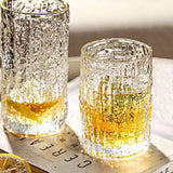 Elegant Pattern Gold Rim Tall Grade Glass Set- 6 Pcs