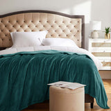 Fluffy Mink Fleece Throw Blanket- Dark Green