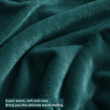 Fluffy Mink Fleece Throw Blanket- Dark Green