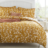 Microfiber Duvet Cover with Pillow Cases Ochre Florets