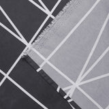 4-Pcs Black Equilateral Triangle Design Microfiber Duvet Cover Set