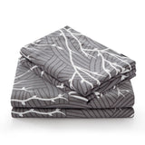 Microfiber Duvet Cover with Pillow Cases Grey Boughs Design