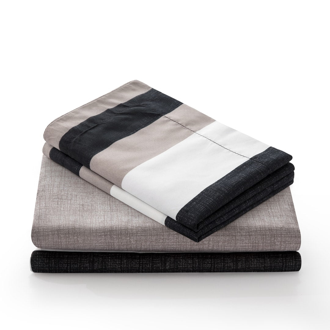 Microfiber Duvet Cover with Pillow Cases Stripe Design