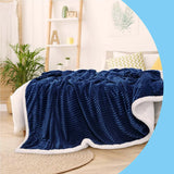 Ribbed Stripe Ultra Soft Sherpa Throw Blanket