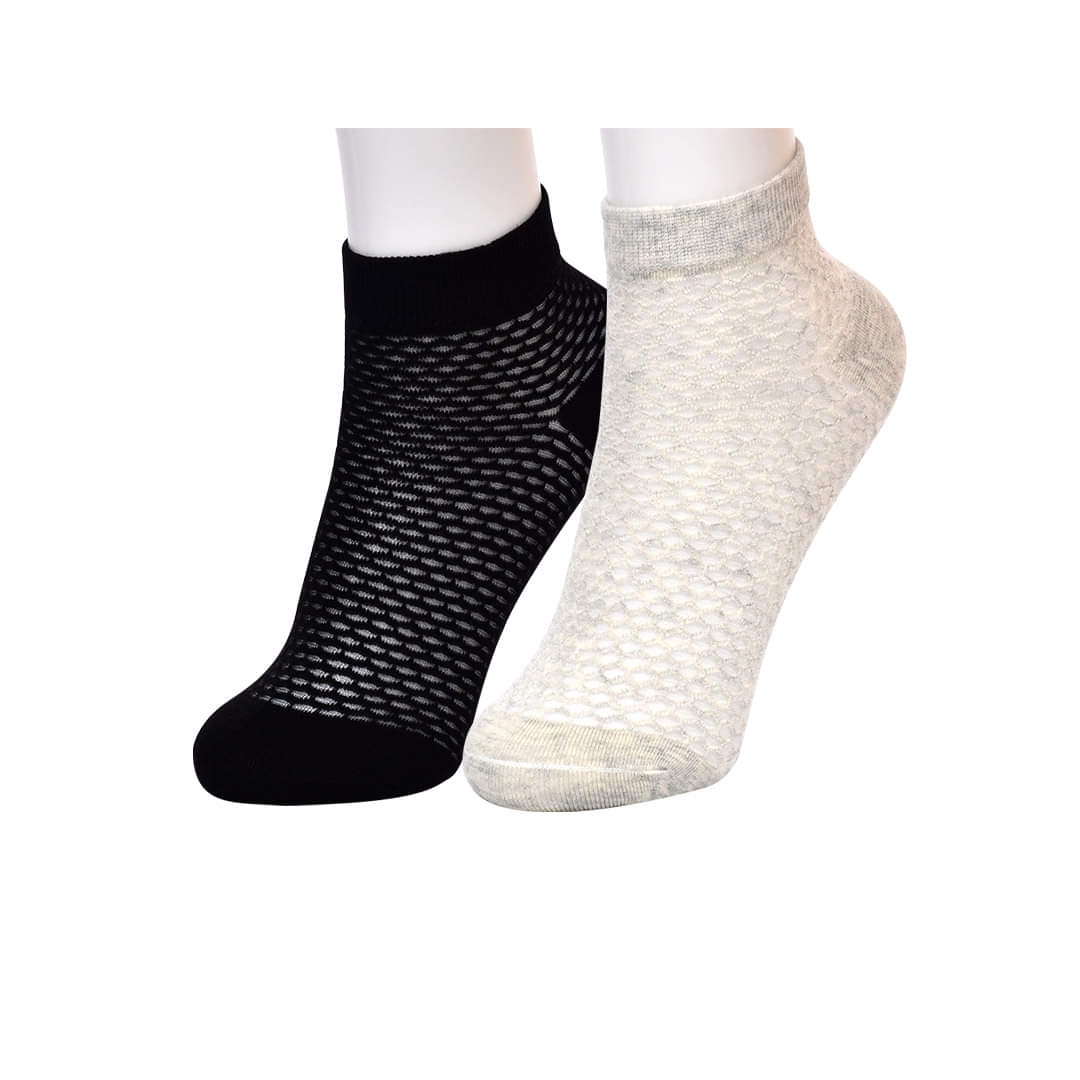 Mosaic Pattern Cut Liner No Show Socks (Any Random Color)