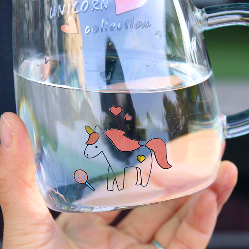 Unicorn Mugs with Lid & Stainless Steel Spoon (4523870453869)