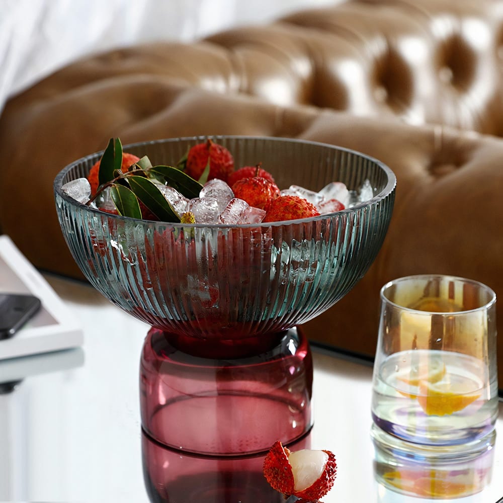 Grandeur Glass Multi Shades Round Serving Bowl