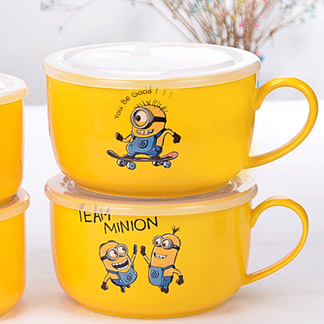 Cartoon Characters Kids Noodle Bowl with Lid