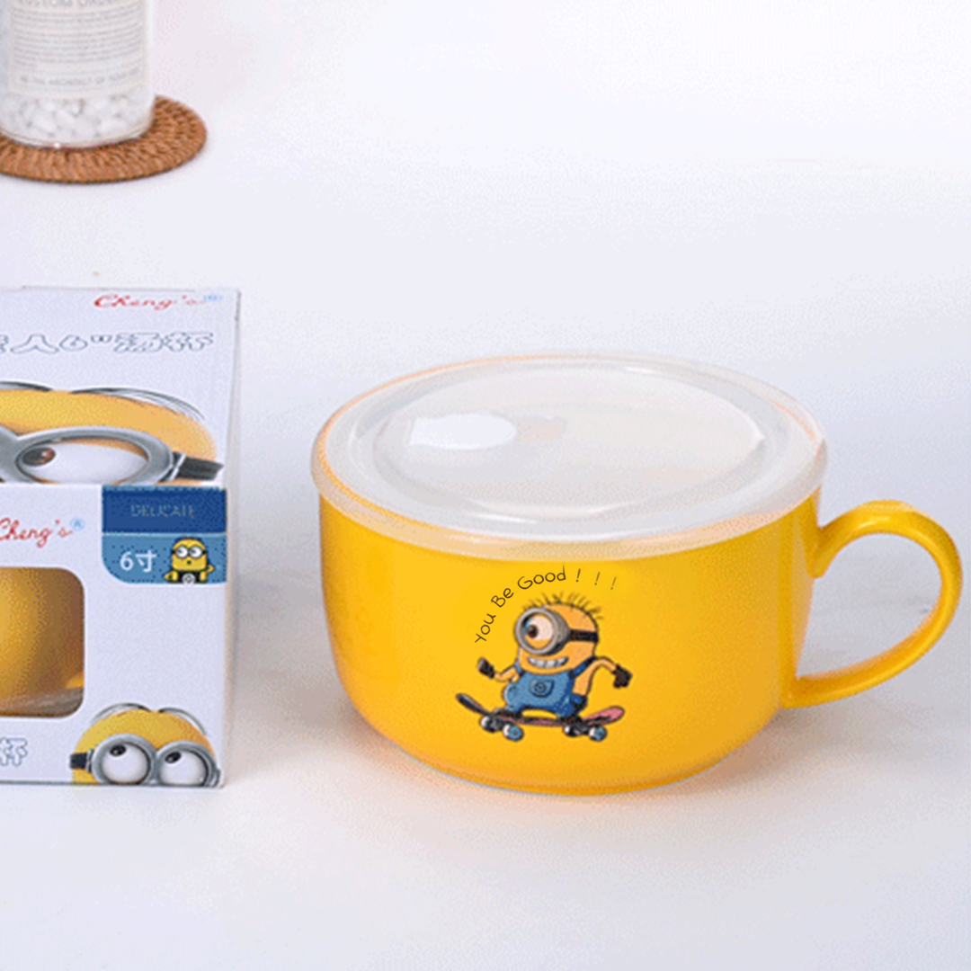 Cartoon Characters Kids Noodle Bowl with Lid