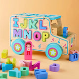 English Alphabet Educational Wooden Car Toy