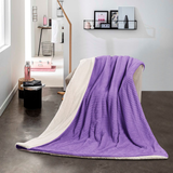 Ribbed Stripe Ultra Soft Sherpa Throw Blanket