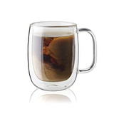 Classic Oval Shape Double Wall Glass Coffee Mug