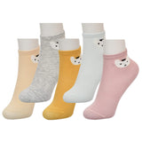 Cat Design Premium No Show Ankle Socks (Pack of 5)