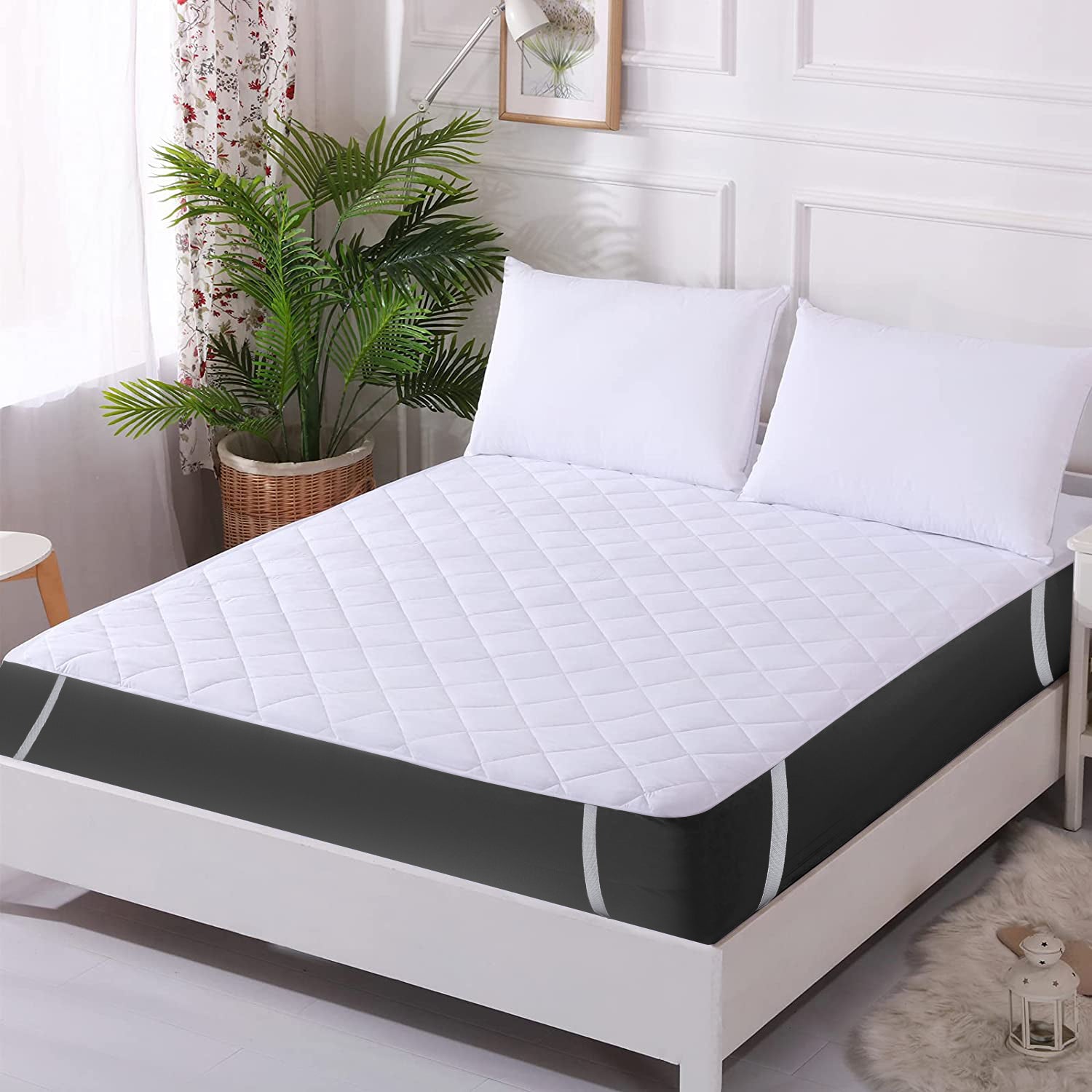 Waterproof Bed Cover Quilted Embossed Mattress Protector